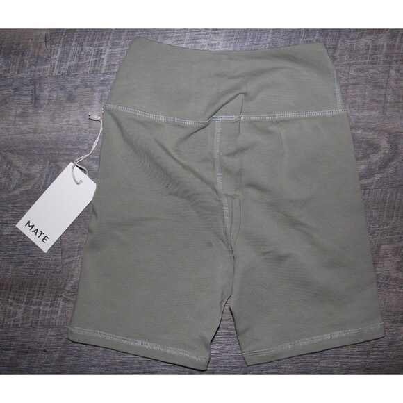 Mate the Label Women Organic Cotton Biker Shorts XS Sage NWT - Picture 6 of 6
